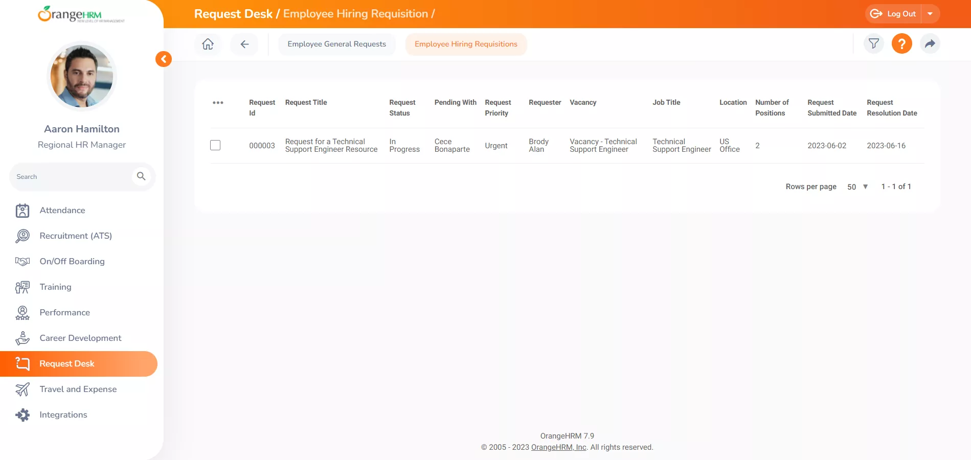 OrangeHRM Screenshot