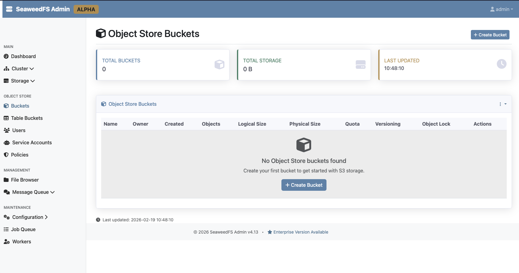 SeaweedFS Screenshot