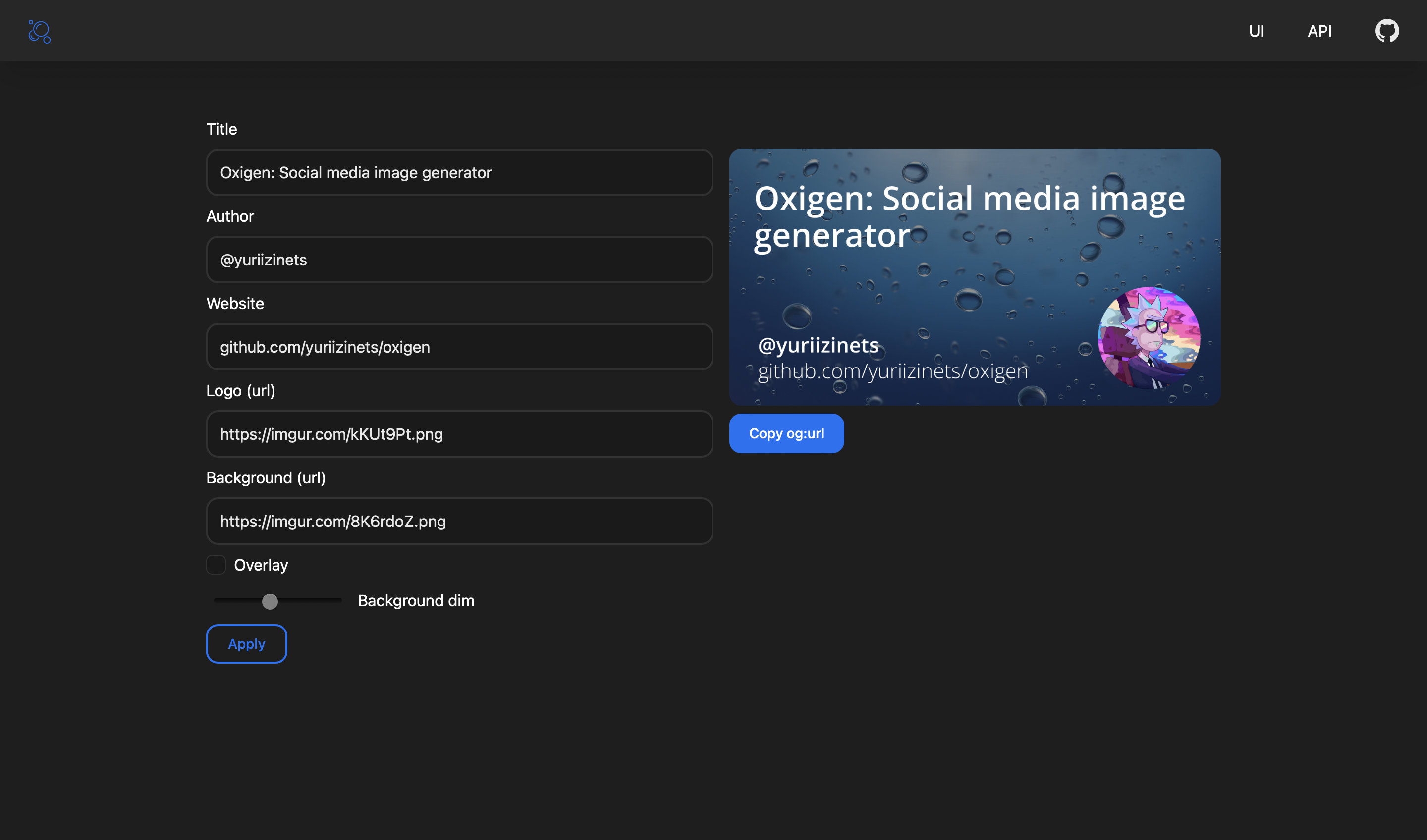 Oxigen Screenshot