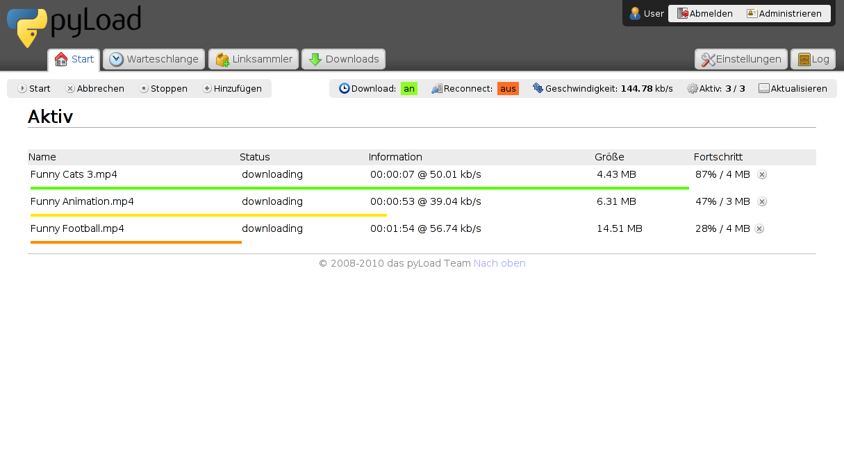 pyLoad-NG Screenshot