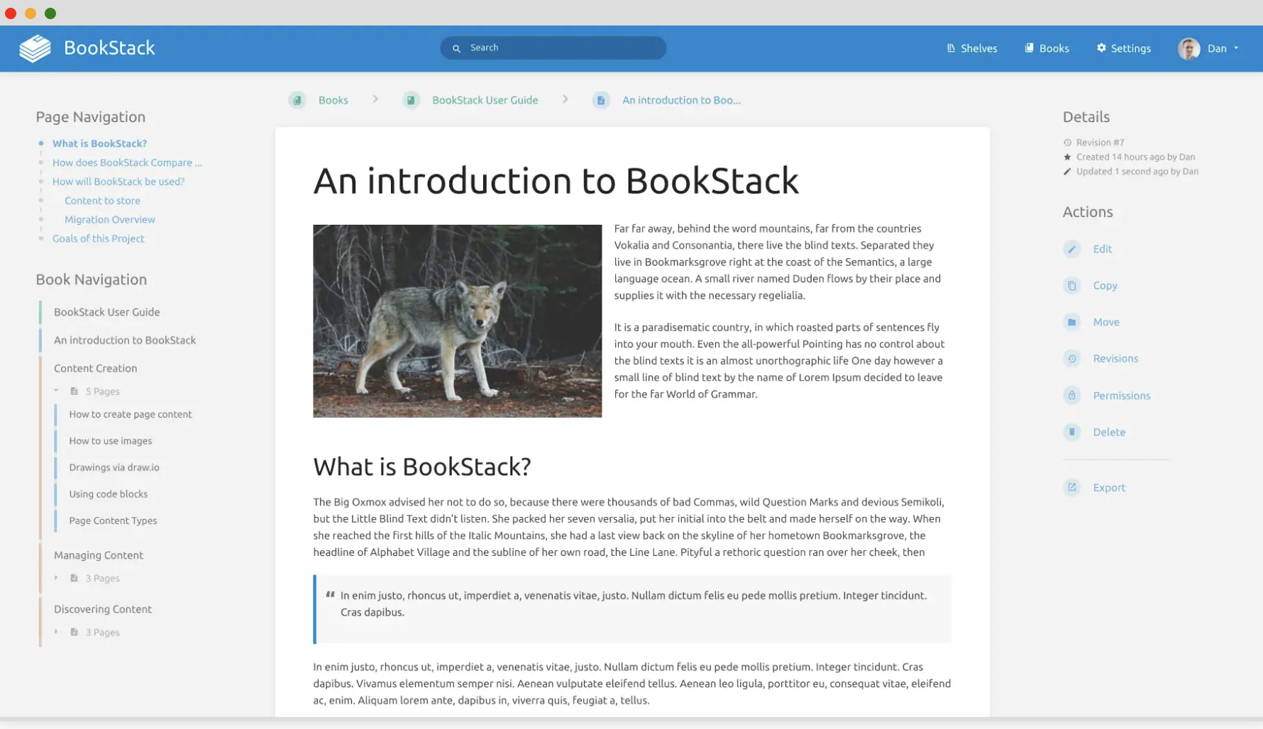 Bookstack Screenshot