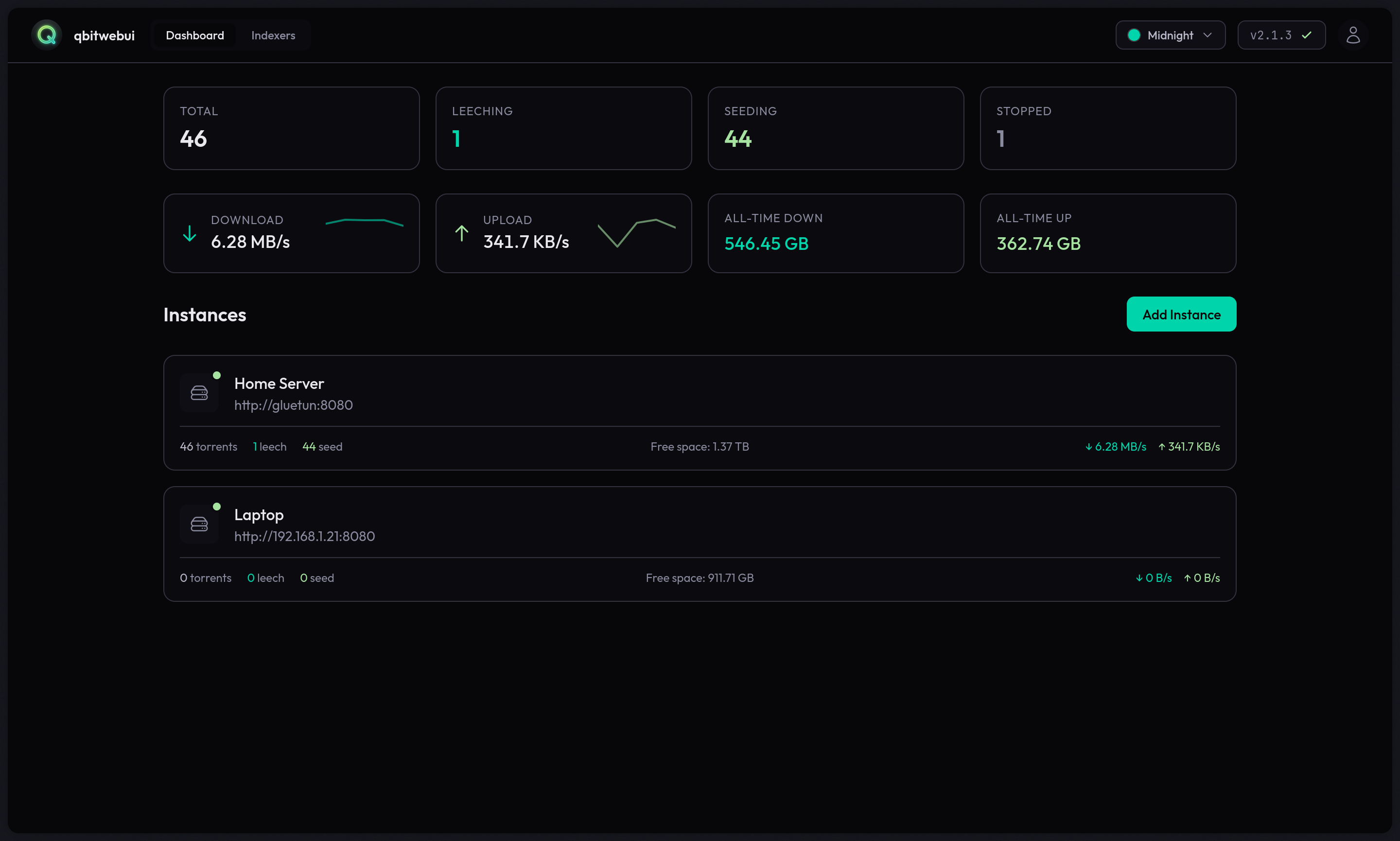 qBitWebUI Screenshot