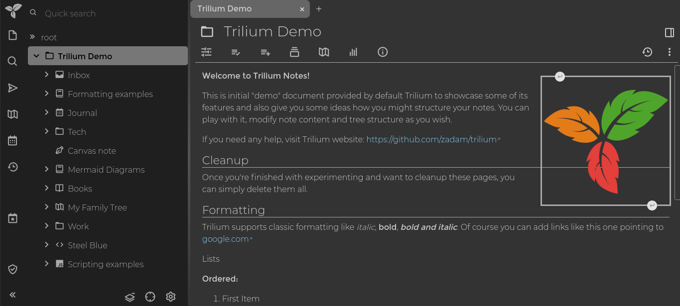 Trilium Notes Screenshot